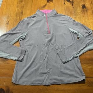 Eis Women's Cold Weather Warming Long Sleeve Quarter Zip Sun Shirt Upf 50 Size L